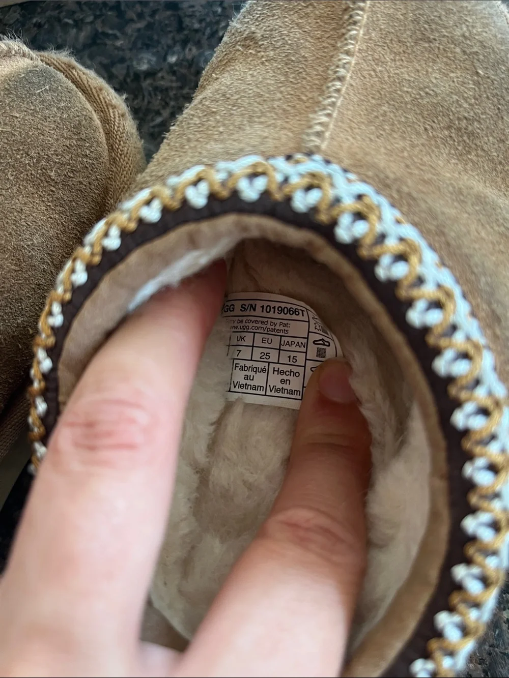 UGG Kids Chestnut Suede Slip-On Slippers with Braided Collar